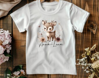Children's T-shirt forest animals | Personalized | Girl Boy with name