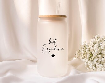 Iced coffee glass | Educator | best educator | frosted glass | gift | personalized