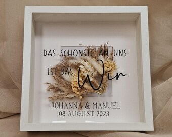 Bridal bouquet frame 3D - picture frame for bridal bouquet - flower frame with saying