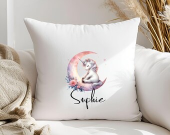 Pillowcase (40.6 x 40.6 cm) - Unicorn Motif - Personalized - Gift