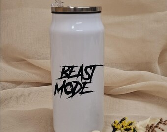 Personalized thermos flask with folding straw - 350 ml - stainless steel - sports - to-go - kindergarten - school - leisure - fitness - motif