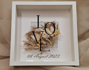 Bridal bouquet frame 3D - picture frame for bridal bouquet - flower frame with saying