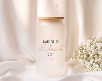 Iced coffee glass | Personalized | Frosted glass | Gift