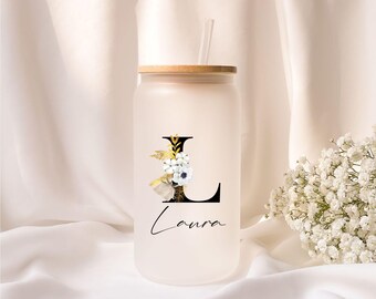Iced coffee glass | Personalized | Frosted glass | Gift | Cocktail | Juice |