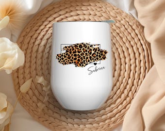 Thermobecher - leopard -  Geschenk - ToGo - Personalisiert