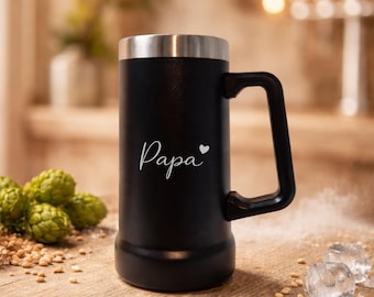 Personalisierter Bierkrug - Vatertag - Papa - Geschenk - Idee - Gravur - Name