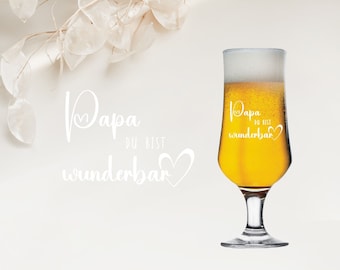 Beer glass - Personalized - Dad you are wonderful