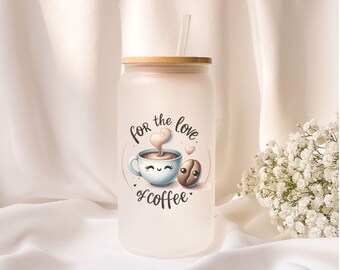 Iced coffee glass | Personalized | Frosted glass