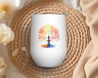 Personalized Thermo Mug - Colorful Motif - 350 ml - Lid - Stainless Steel