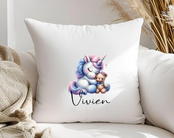 Pillowcase (40.6 x 40.6 cm) - Unicorn Motif - Personalized - Gift