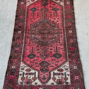 Persian Rug - 5.11 x 3.8  Vintage Handwoven Carpet - Area Rug - Turkish Rug - Oushak Rug - Antique - Beautiful handmade pink rug