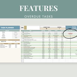 Task Planner Google Sheets | Digital Planner Template | Digital Smart ...