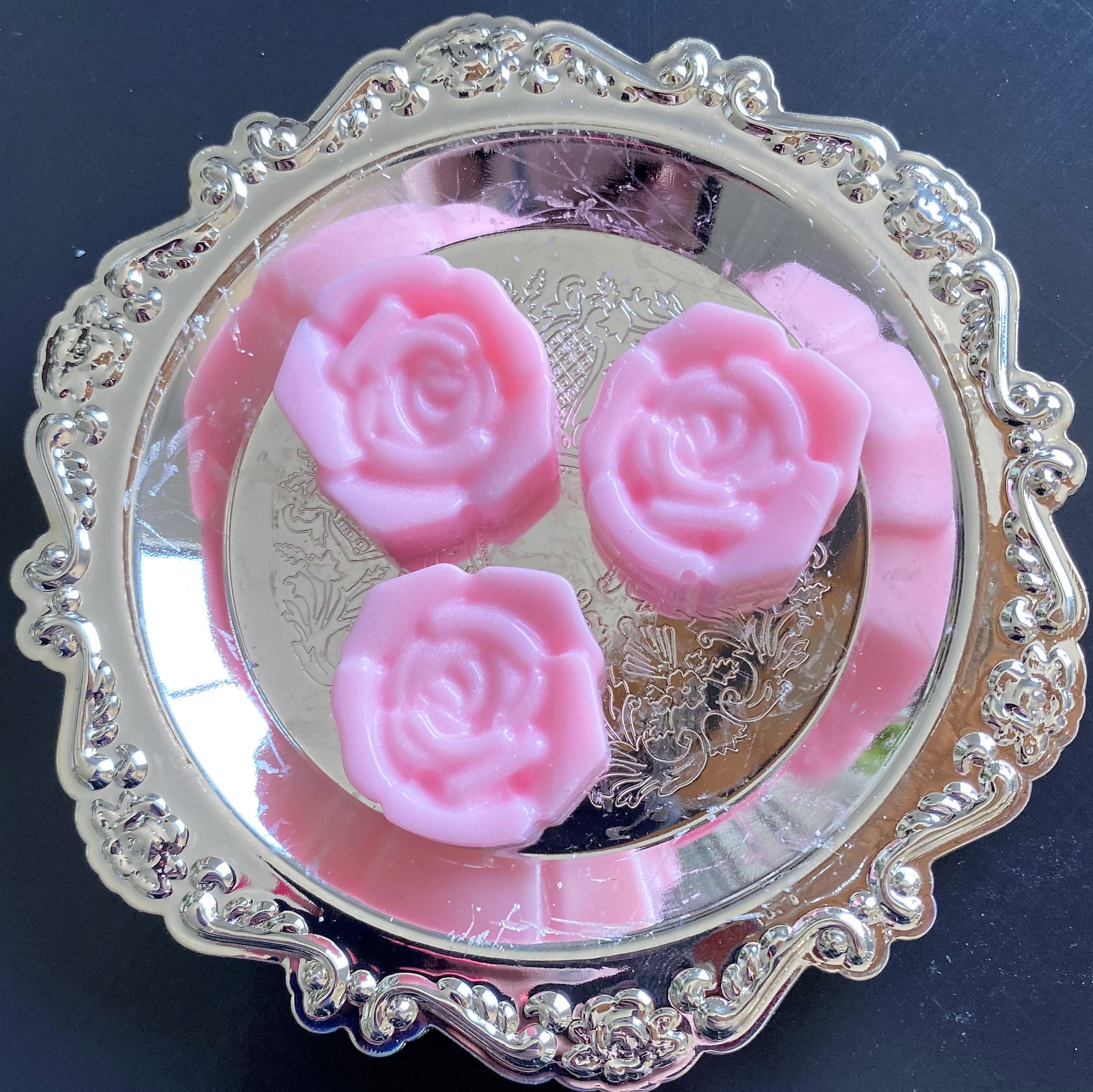 Rose Wax Melt Clamshell Hand Poured Soy Wax 