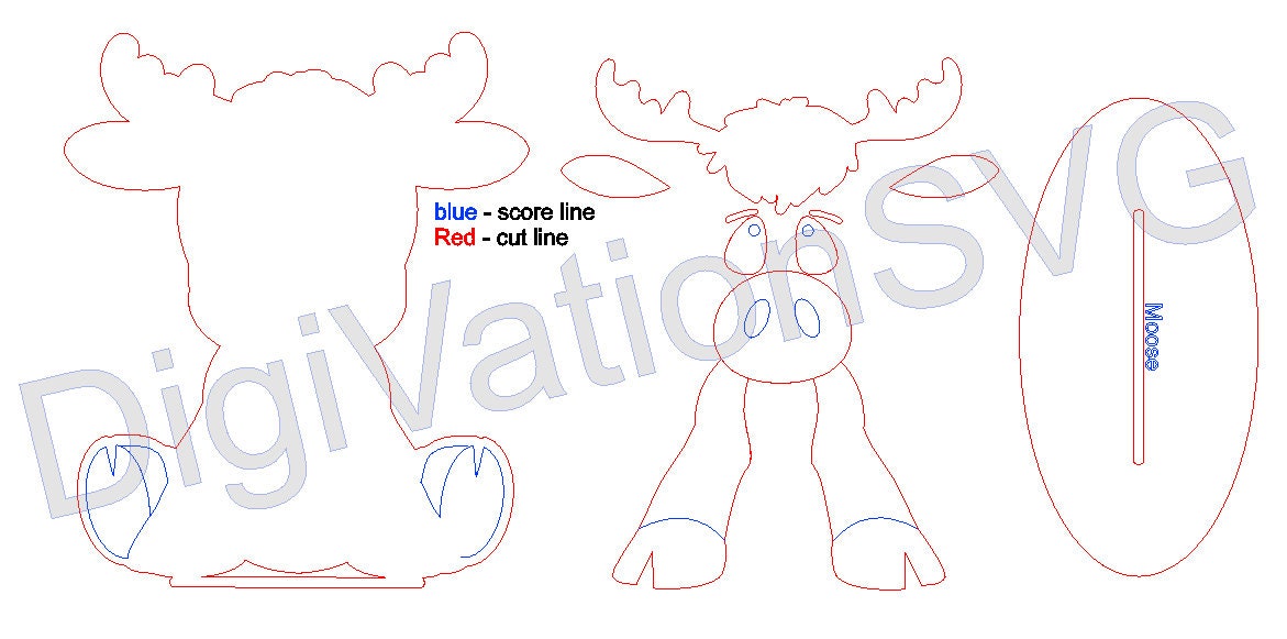 Moose Farm Animals Shelf Sitter SVG DXF AI Digital Download for Laser ...