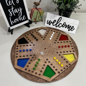 Custom Aggravation Board Game - Large 17.5&quot; Diameter x 1/2&quot; Thick Wooden Board, Laser Engraved for High Quality