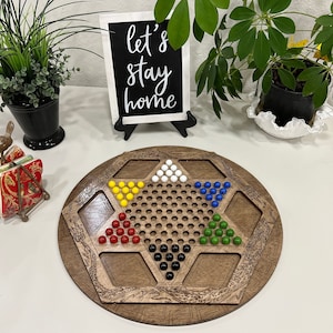 Groot Chinees dambordbordspel Houten set van hoge kwaliteit met draak en Grieks patroon Lasergravure Perfect familiecadeau