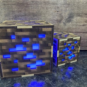 Diamond Block Wooden Accent Lamp with 20 Colors, Laser Cut and Engraved for Decoration great Gift For Child