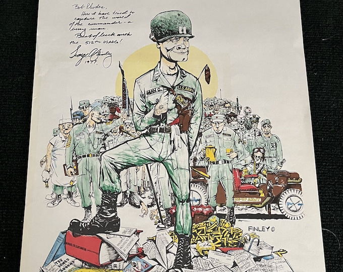 The Commander - Military Cartoon Art Print by George Finley Vintage ...