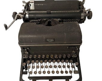 Vintage 1940s Royal KMM Cast Iron Desktop Typewriter – Black Manual Typewriter – Restoration, Parts or Display – Not Working