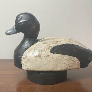 Vintage Hand-Carved, Hand-Painted Wooden Duck Decoy