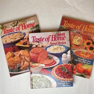 Cook, Celebrate, and Savor with the Best of Taste of Home with these three annual recipe books (2000-2002)