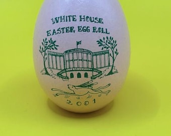 2001 White House Easter Egg Roll Pink Egg – George W Bush Presidential Memorabilia – Official Wooden Egg – No Box – Political Collectible