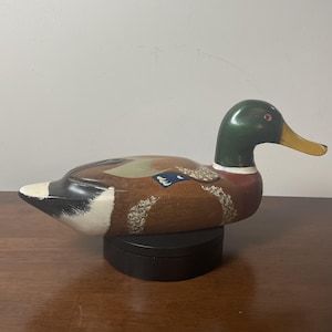 Vintage Hand-Carved, Hand-Painted Wooden Duck Decoy - Mallard