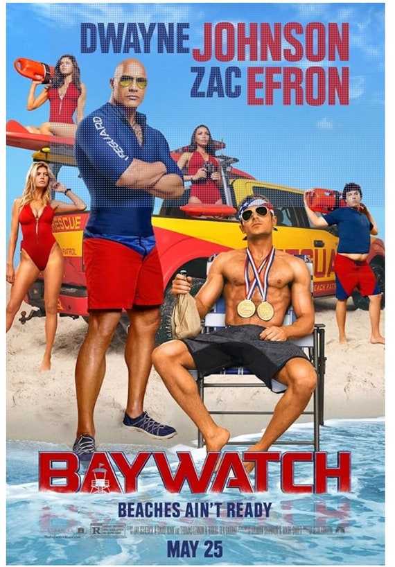 Original Baywatch Movie Poster: Double-Sided Theater Decor (27x40)
