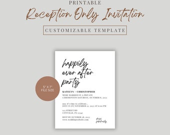 Printable Wedding Reception Invitation Template