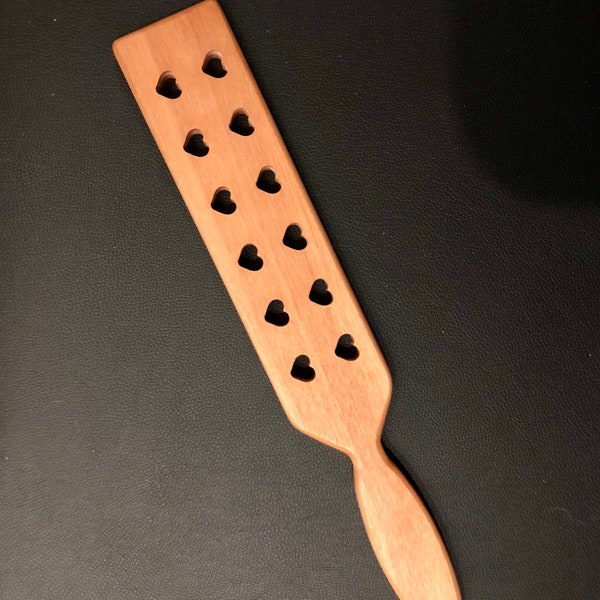 Exotic Wood Paddle with Heart Holes - Slim Frat Style