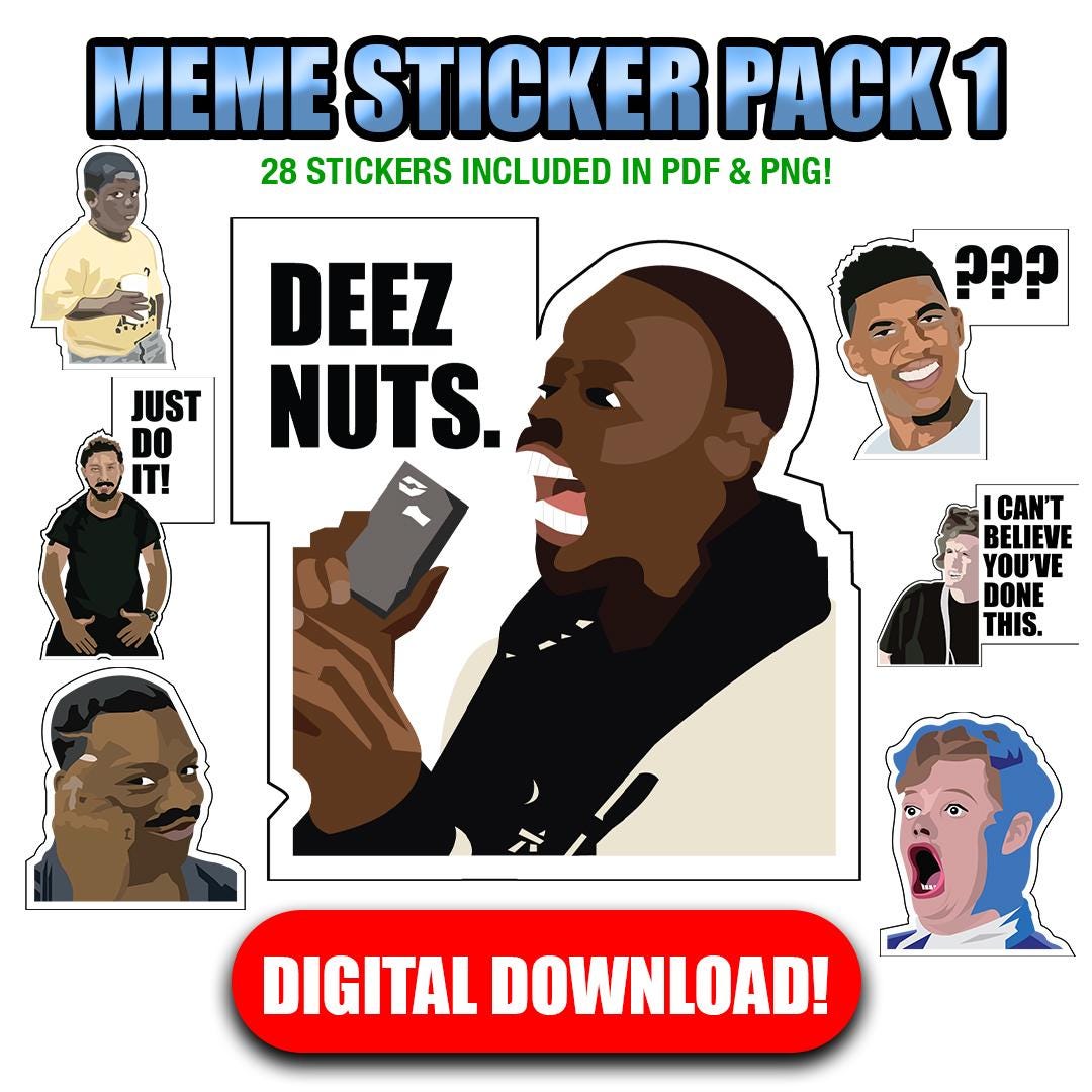 Meme Pack 1 - Printable Meme Sticker Pack | PDF & PNG | Viral Memes ...