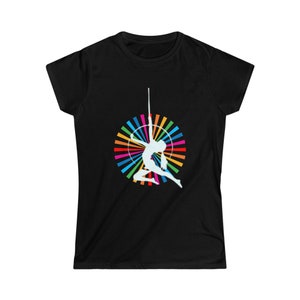 Aerial Hoop (Lyra) Rainbow Burst JLAAA Women&#39;s Softstyle Tee - Around the World Edition