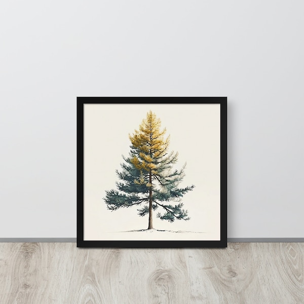 Soothing Larch Tree Print : Minimalist Watercolor Poster to Enhance Your Home Décor