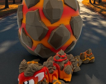 Lava Mini Dragon & Molten Egg Set | Sizzling Fantasy Decor  Fidget Friend