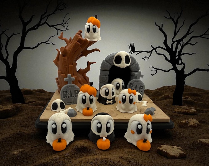 Haunted Graveyard Ghost Diorama – Spooky-Cute Halloween Fun!