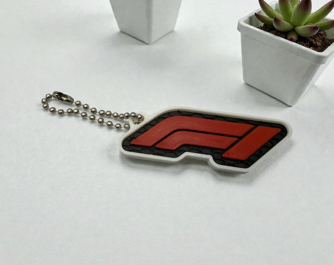 F1 Inspired 3D Printed Keychain – 6cm Racing Style Keyring