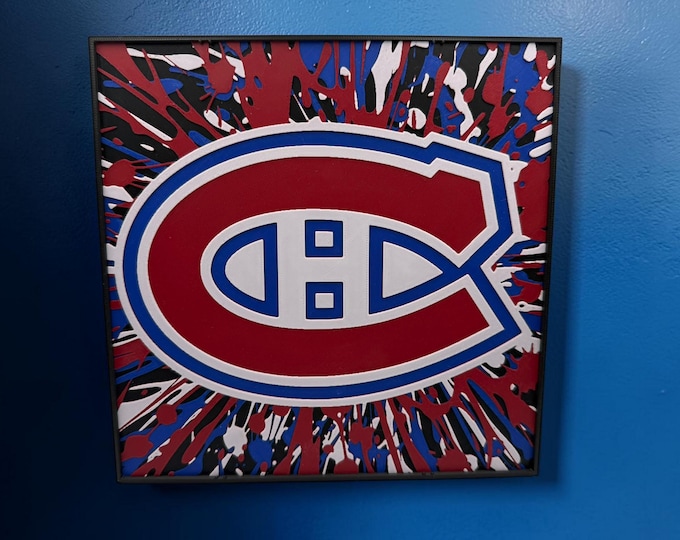 Montreal Canadiens Hueforge 3D Wall Art – 20cm Hockey Fan Decor, Desk Display or Wall Mount, NHL Inspired Fan Art