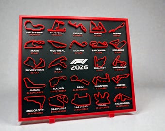 F1 2026 3D Printed Race Calendar – Desk Display