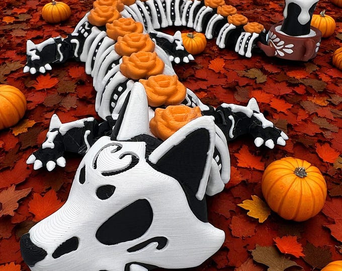 Day of the Dead Skeleton Dragon – Articulated 3D Printed Collectible