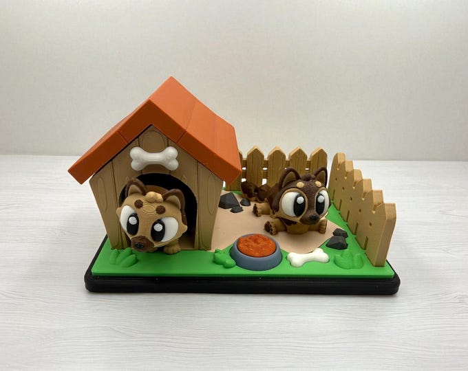 Puppy Playset – 3D Printed Doghouse & Friends