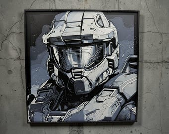 Master Chief – Halo 3D Printed Hueforge Art | 20cm x 20cm