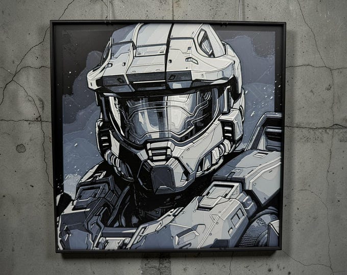 Master Chief – Halo 3D Printed Hueforge Art | 20cm x 20cm