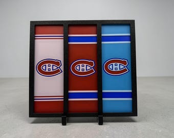 Montreal Hockey Inspired 3D Printed Bookmark Set – Set of 3 with Display Stand