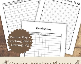 Rotational Grazing Planner, Pasture Map, Stocking Rate Log (Digital Download)