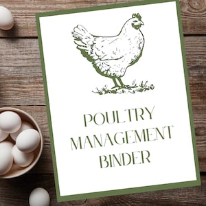 Planificador de pollos imprimible, registros de aves de corral para realizar un seguimiento de la salud, la producción, las tareas y mucho más.