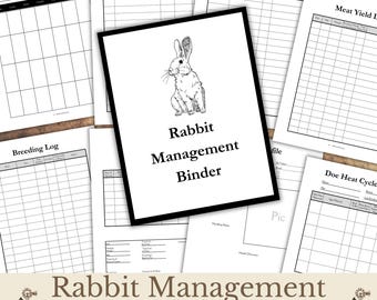 Rabbit Breeding Binder Printable — Rabbitry Records, Breeding Tracker, Gestation Calendar, Meat Yield & Expense Log