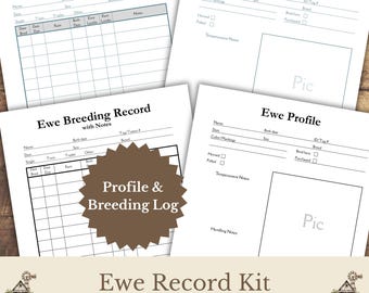 Ewe Record Kit, Sheep Profile & Breeding Log (Digital Download)