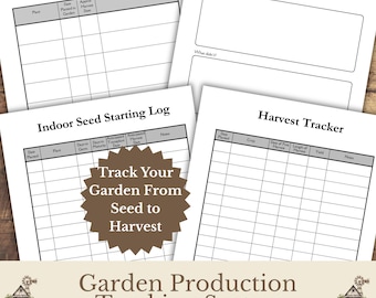 Gartenproduktion Tracker | säen, pflanzen, ernten, Log | Garten Journal (Digitaler Download)