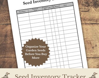Seed Inventory Tracker Printable | Garden Seed Catalog Log | Vegetable, Herb & Flower Seed Record | Homestead Garden Planner