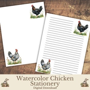 Utskrivbart kycklingbrevpapper, dagbokssidor för Homestead Chicken, anteckningsblad,